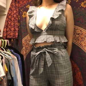 Plaid two piece